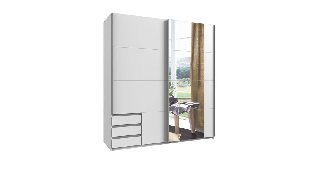 Schwebetüren-Kleiderschrank Essra mit Schubladen