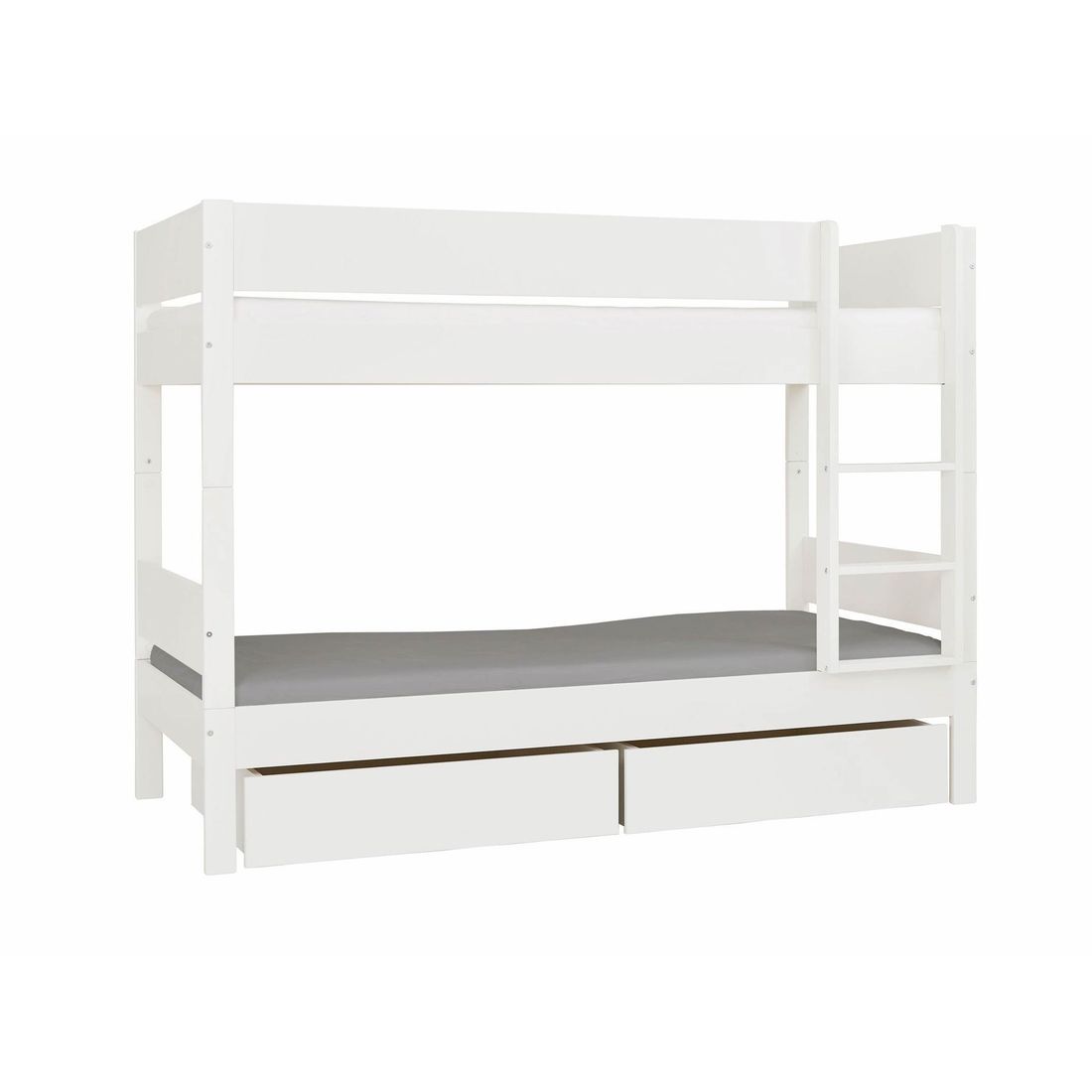 Etagenbett Tacora Buche teilmassiv mit Lattenrost und Schubkasten 90x200cm