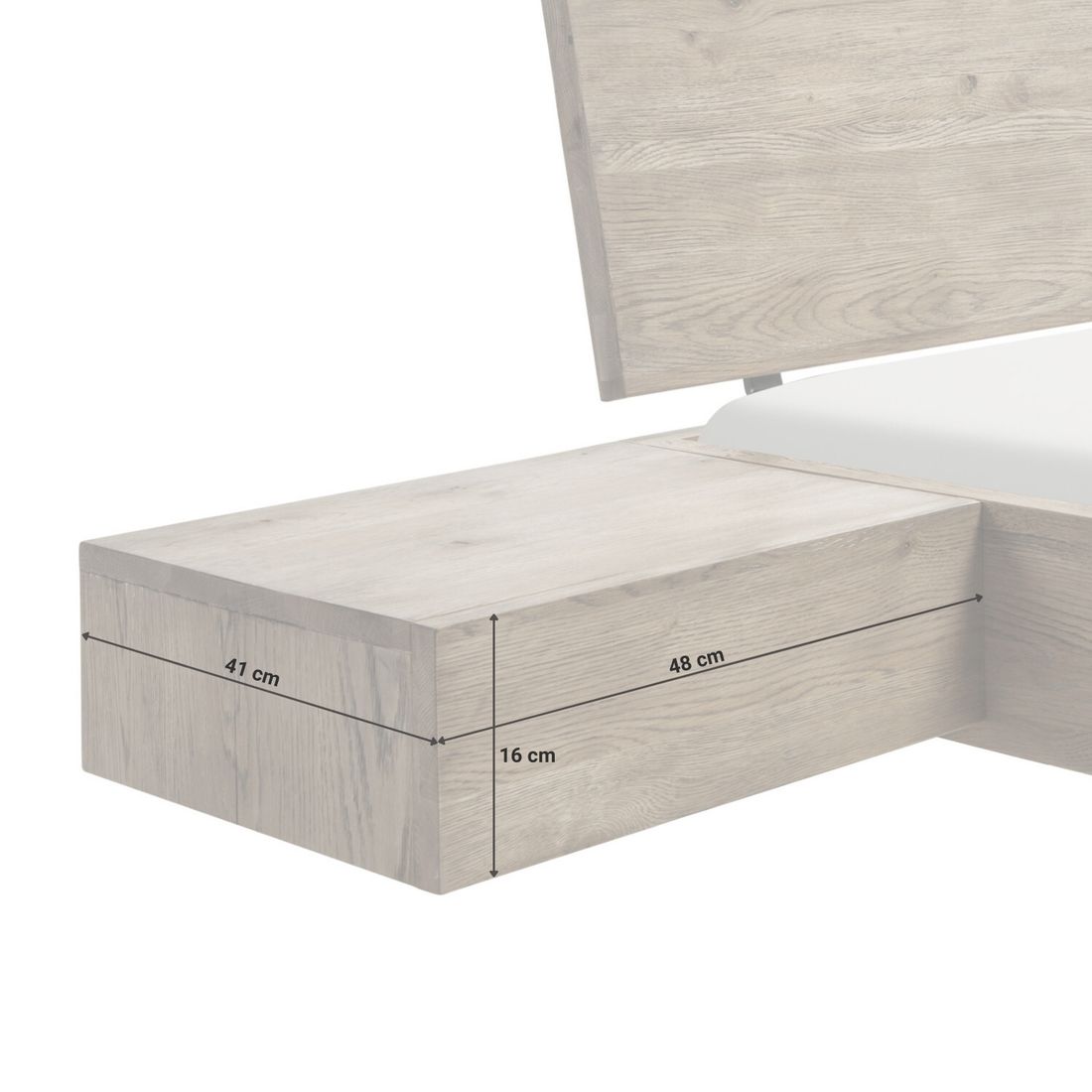 Schwebenachttisch Quesada Wildeiche Massivholz