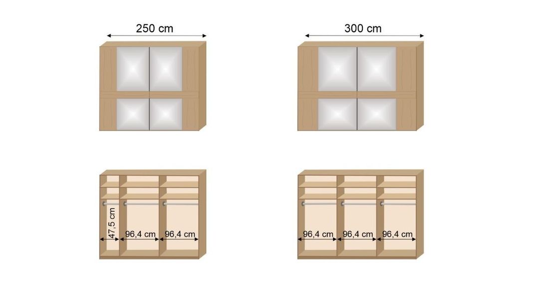 Schwebetüren-Kleiderschrank Vitoria