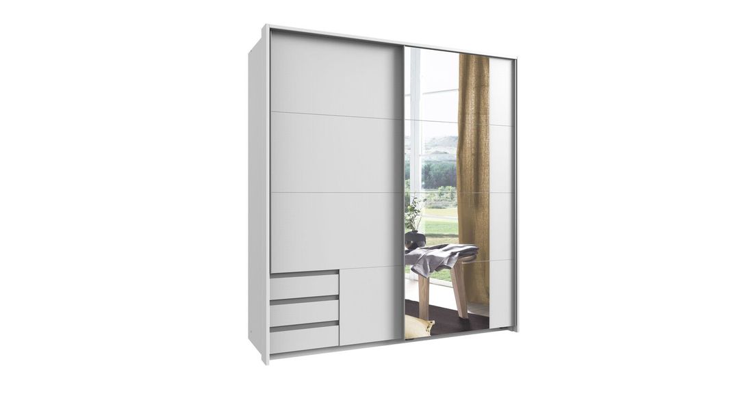 Schwebetüren-Kleiderschrank Essra mit Schubladen