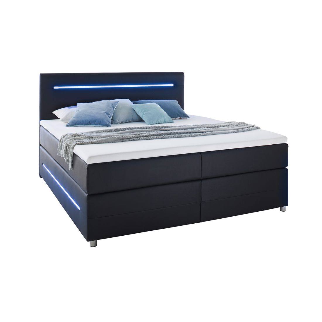Boxspringbett Shelford Kunstleder mit Beleuchtung
