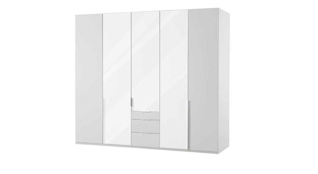 Drehtüren-Kleiderschrank Ceprano mit Schubladen