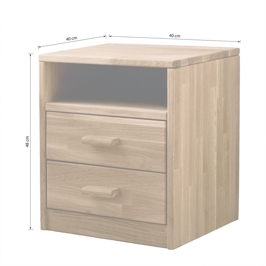 HOMELIV. Nachttisch Ewen Wildeiche Massivholz H 48cm