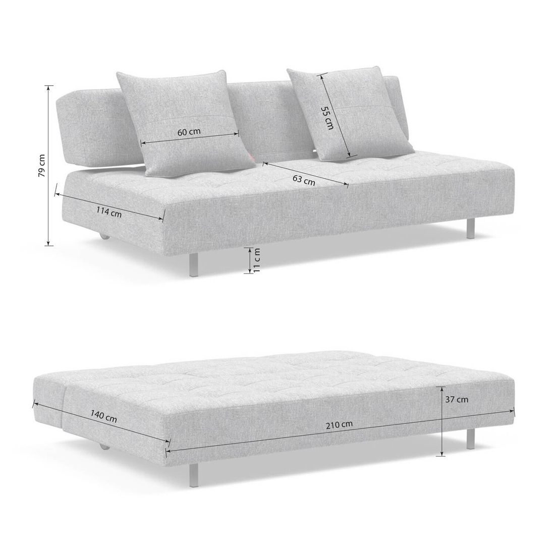 Schlafsofa Thando Webstoff 210x114x79 cm
