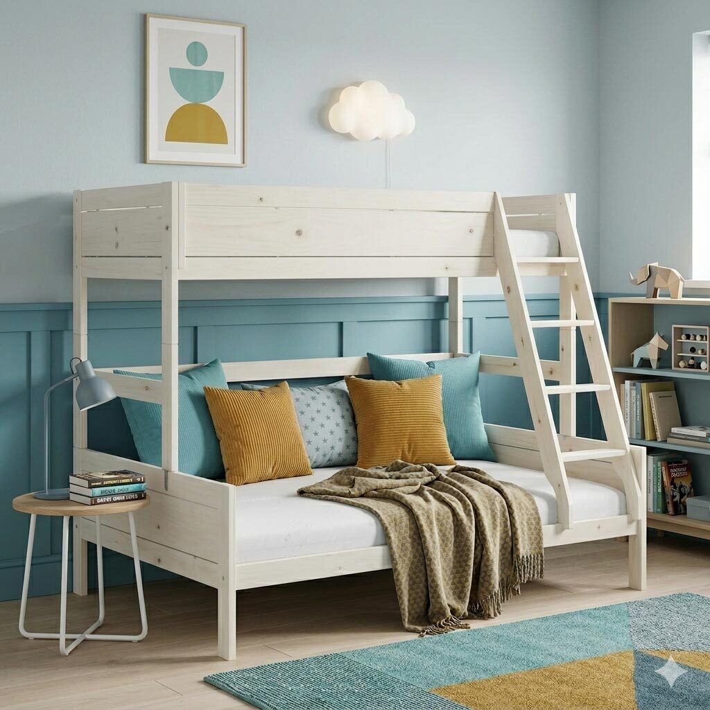 LIFETIME Familienbett Original Kiefer Massivholz mit Lattenrost