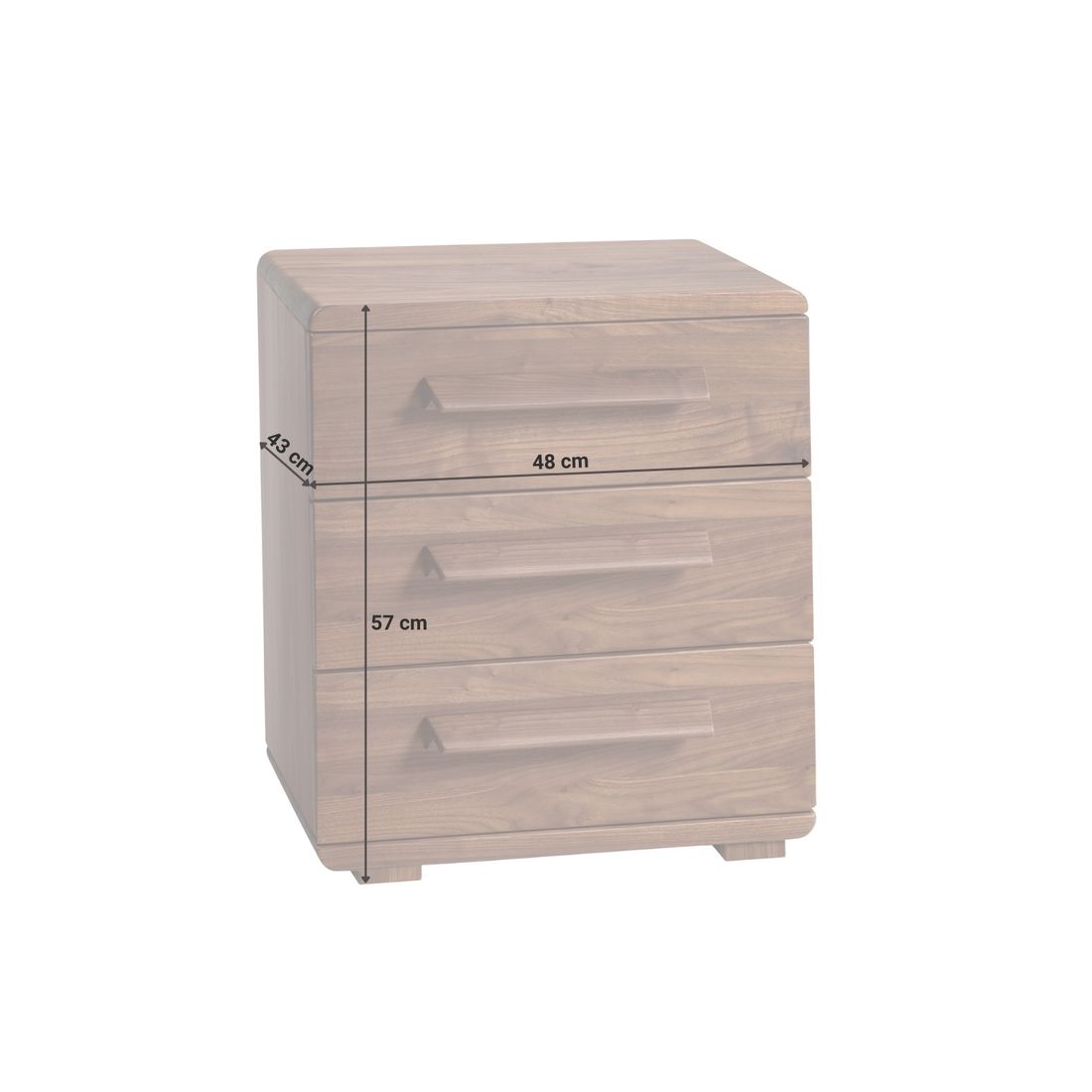 Nachttisch Malea Nussbaum Massivholz H 57cm