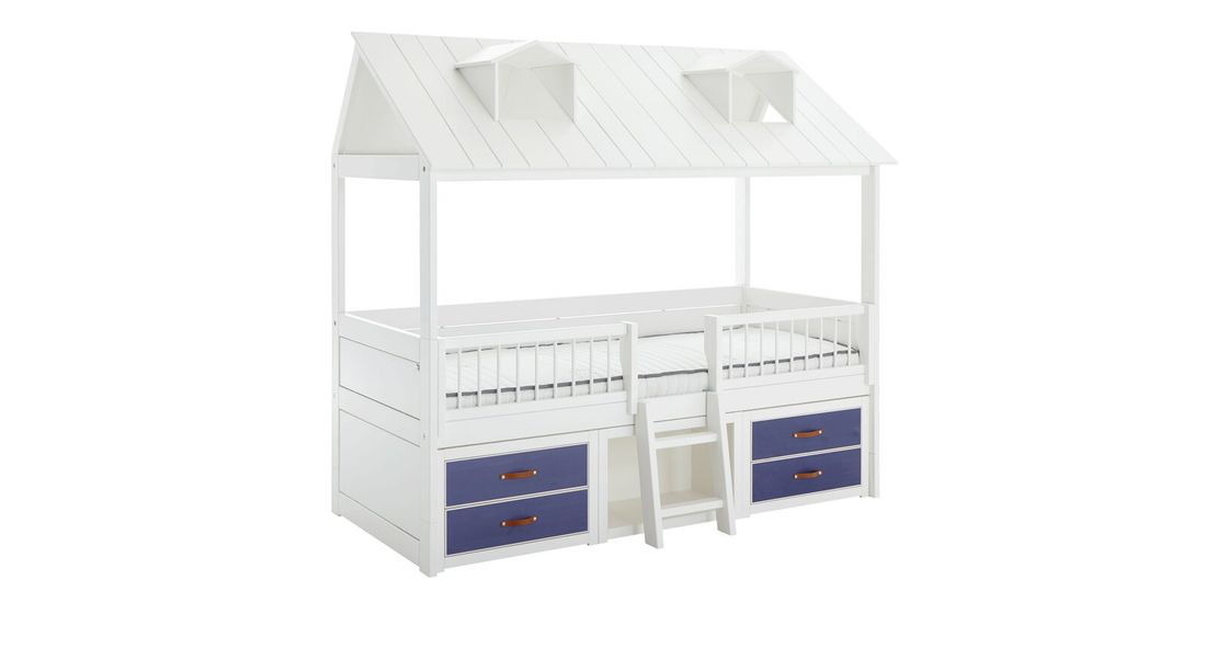LIFETIME Hausbett Beachhouse Kiefer Massivholz mit Lattenrost