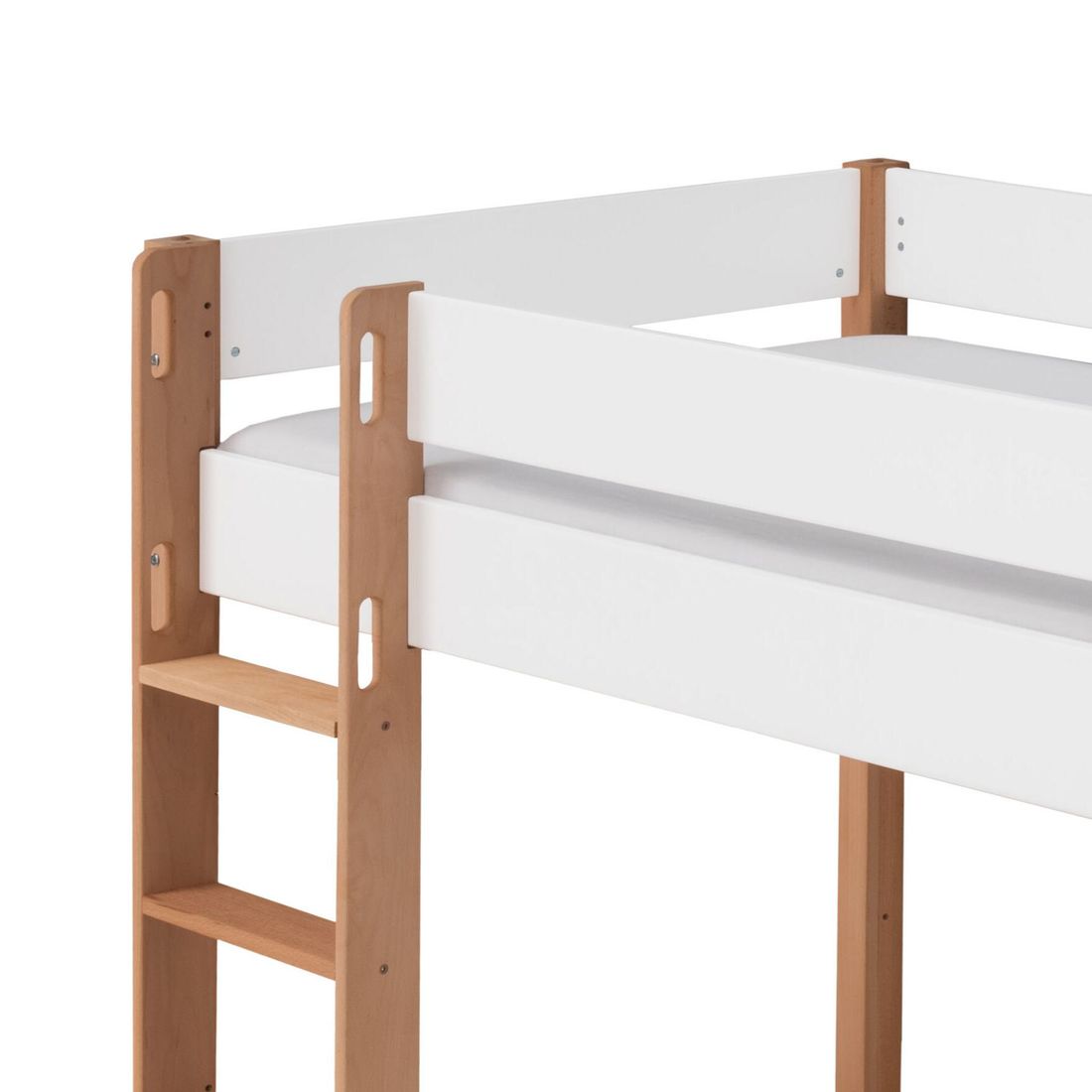 Mini-Hochbett Kids Nordic Buche teilmassiv mit Lattenrost