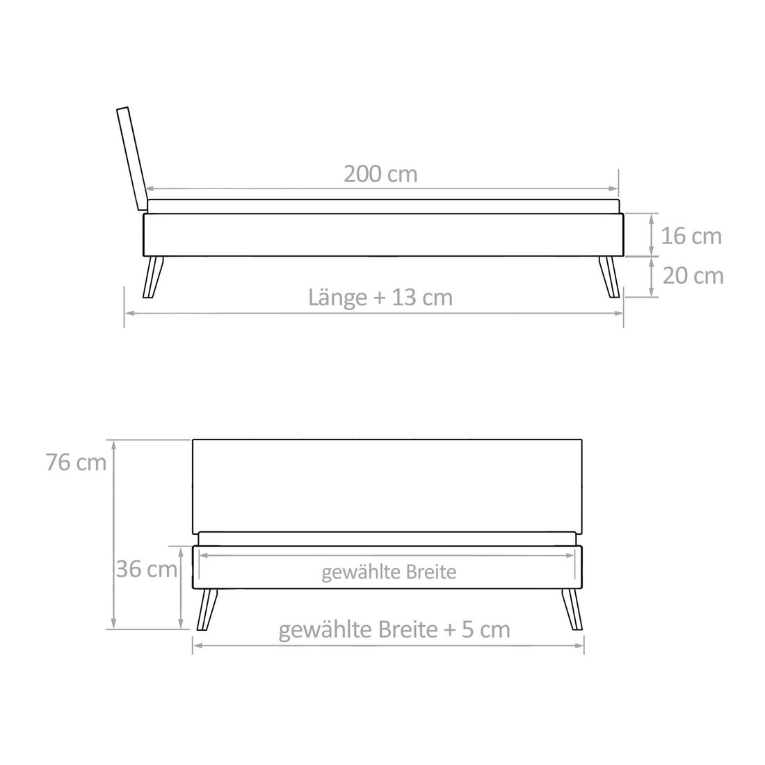 Bett Coraia Nussbaum Massivholz