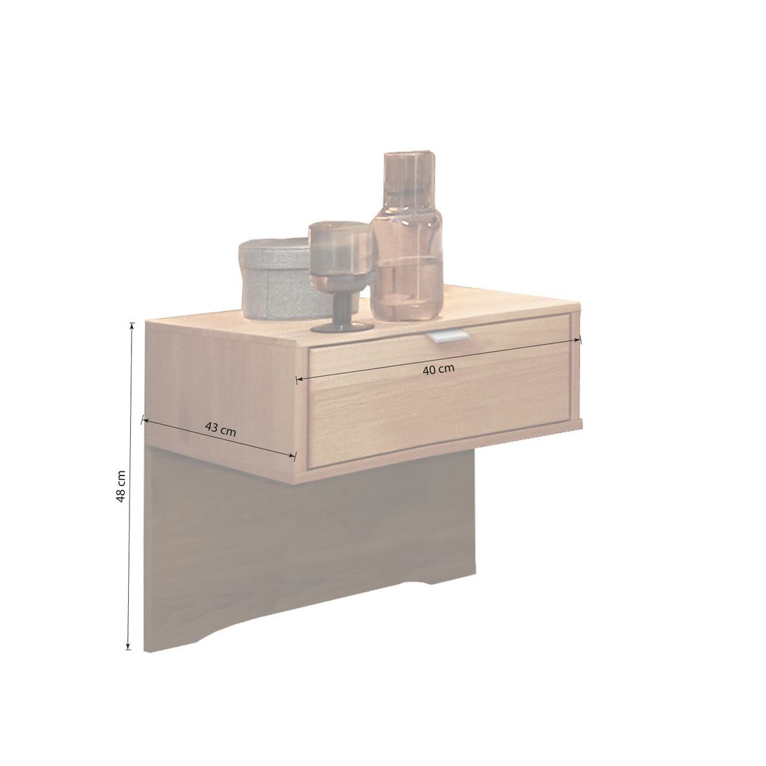Schwebenachttisch Dario Erle Dekor H 48cm