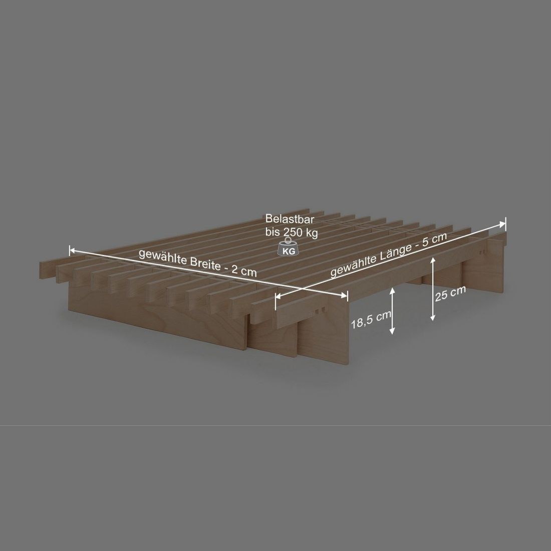 Tojo Bett Parallel Buche Massivholz
