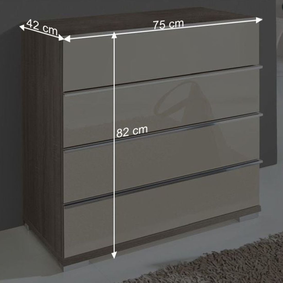 Sideboard Tiko Eiche Dekor mit Schubladen