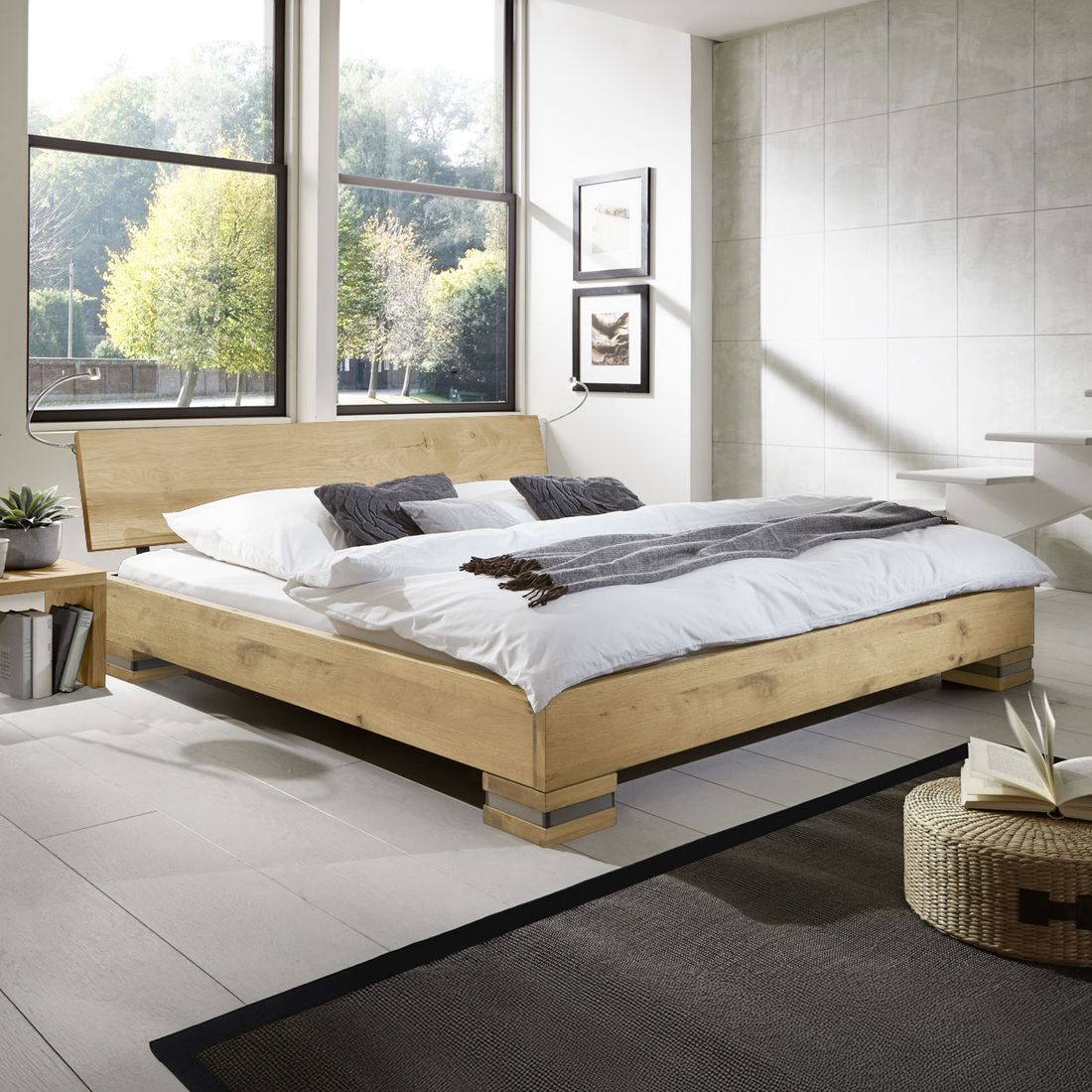 Bett Sillaro Wildeiche Massivholz