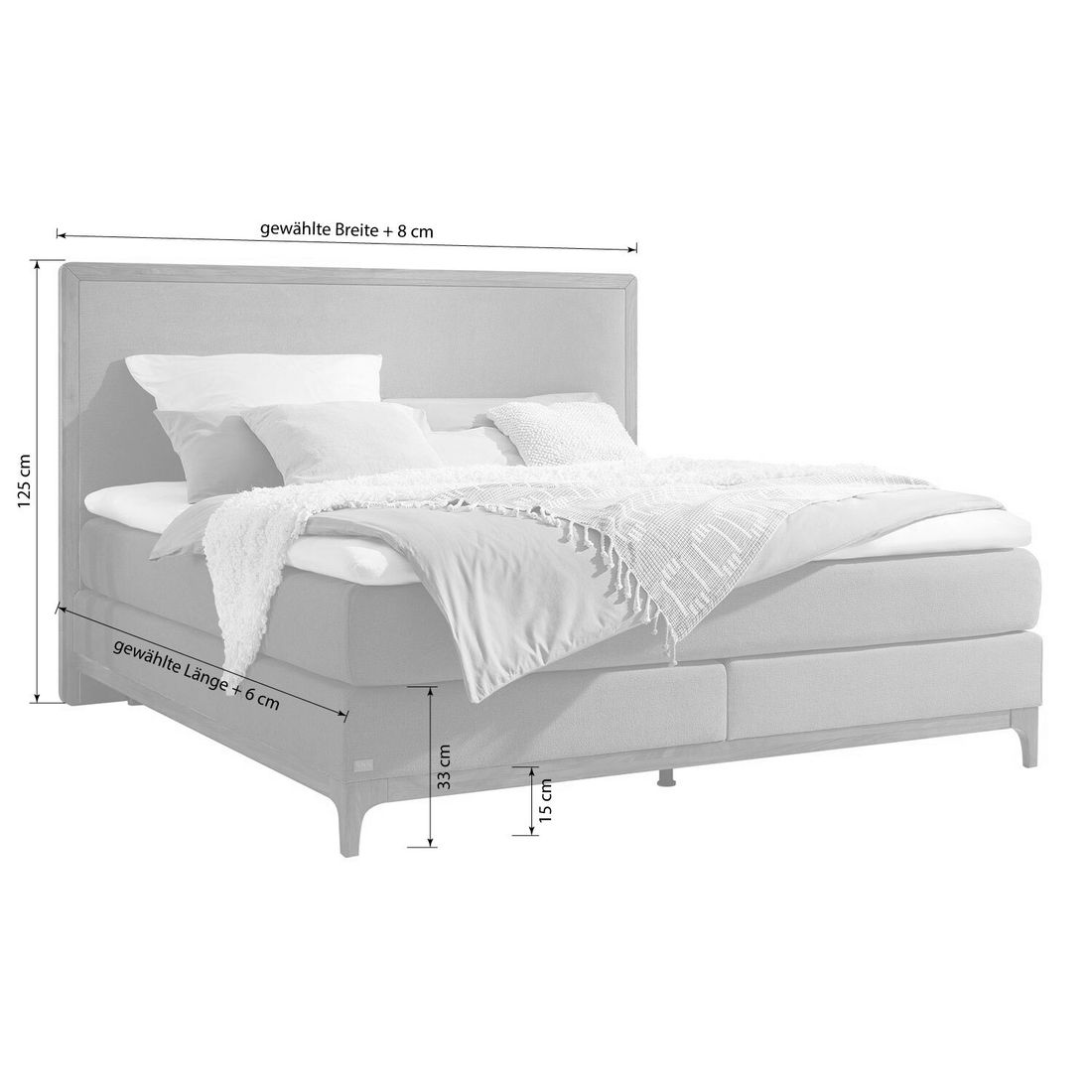 Boxspringbett Learo Velours-Strukturstoff