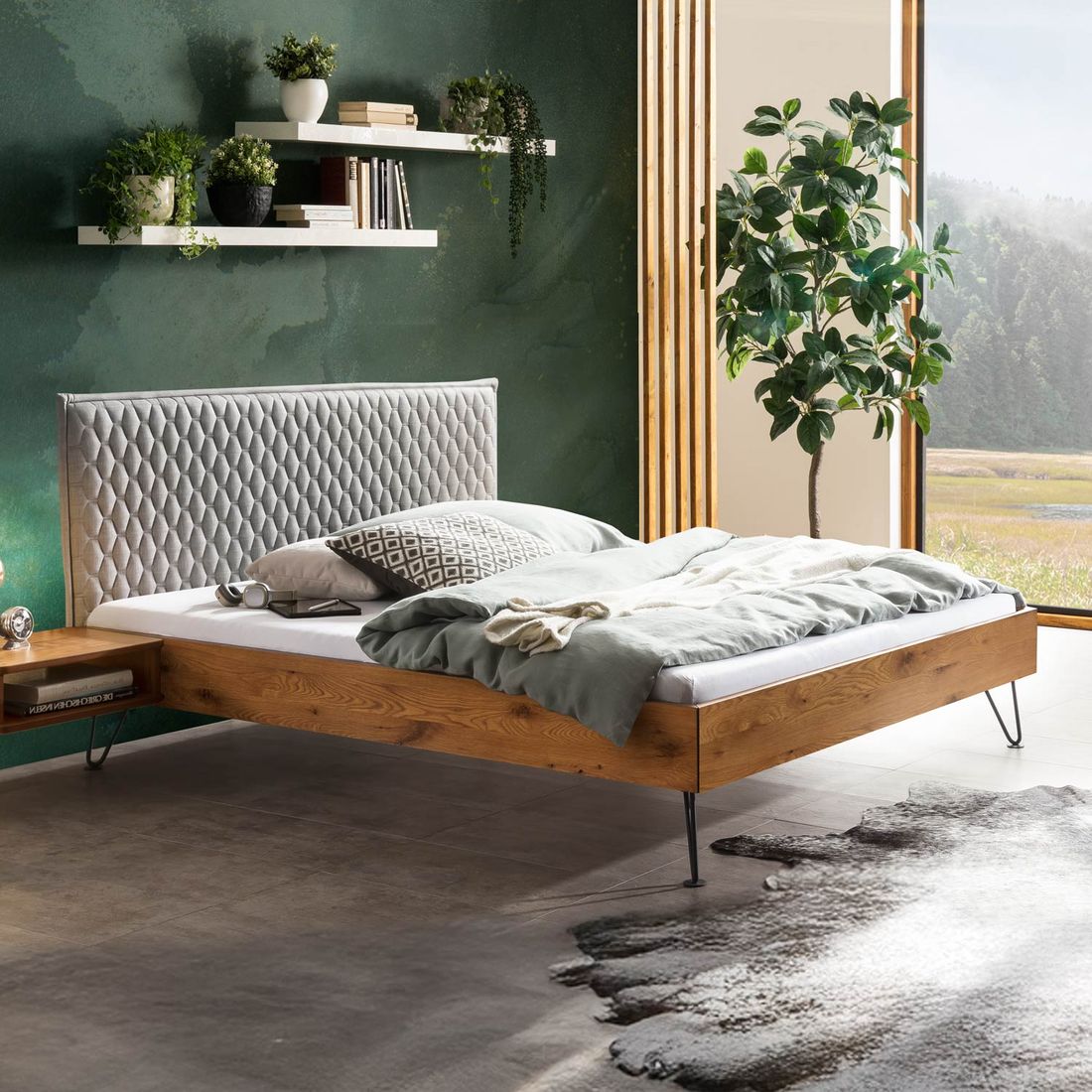 Bett Oresta Wildeiche Massivholz