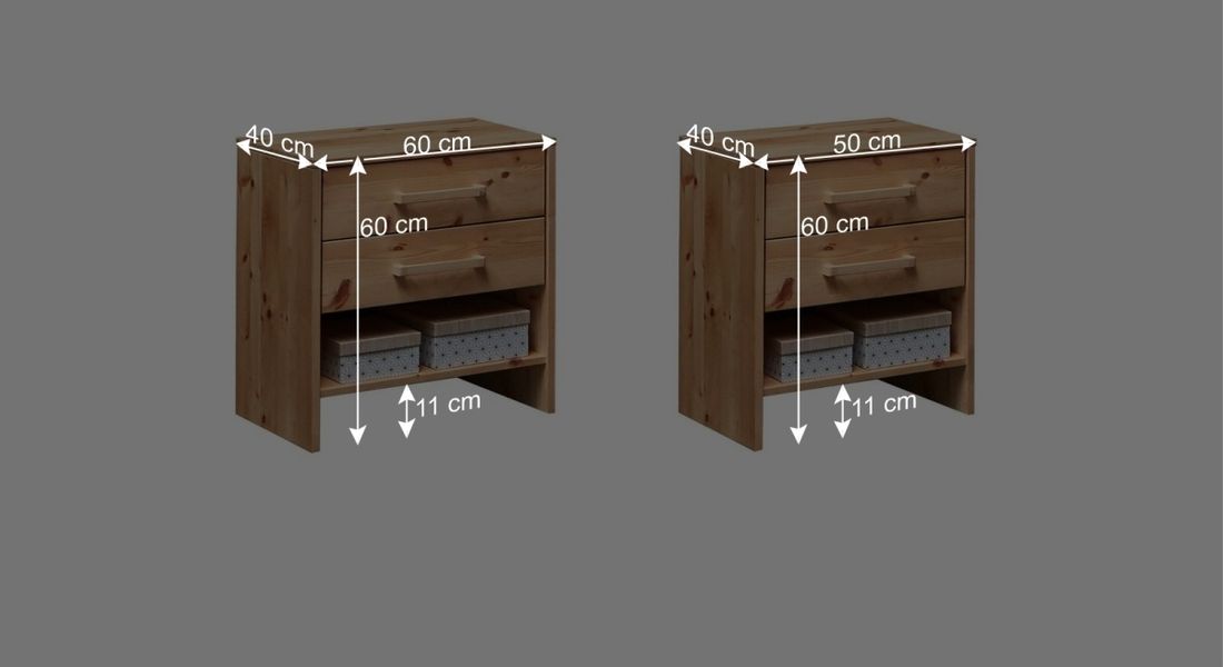 Nachttisch Sinestra Zirbe Massivholz H 60 cm