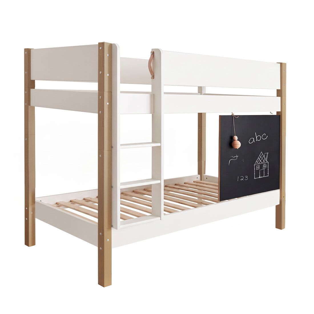 Etagenbett Kids Town Buche teilmassiv mit Lattenrost und Tafel