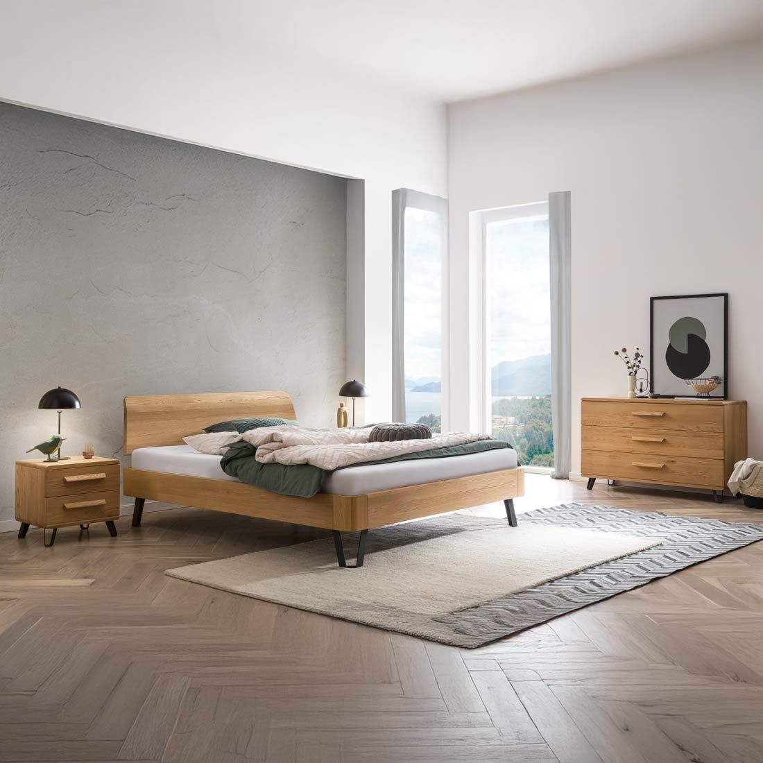 Bett Edimt Eiche Massivholz