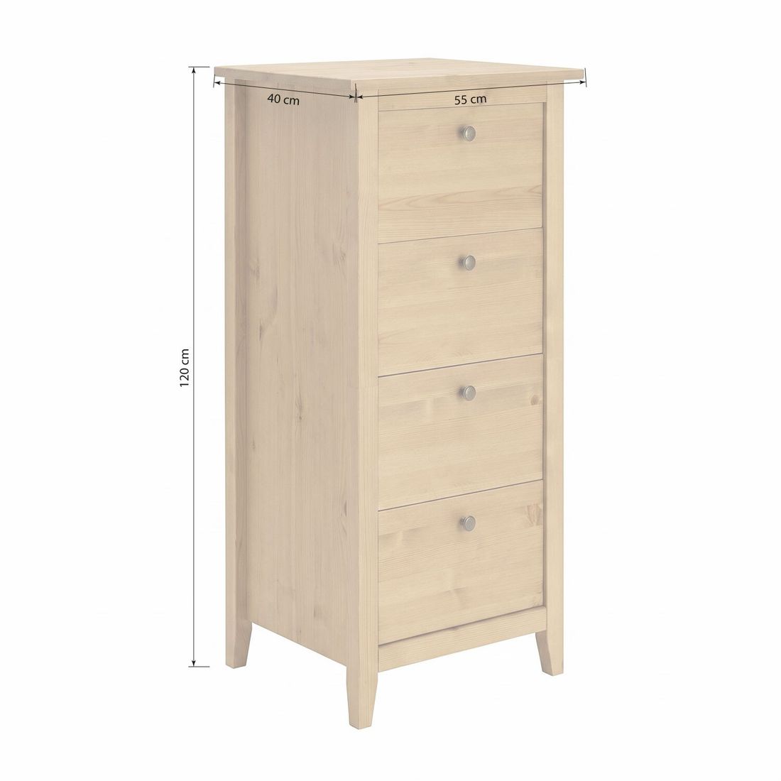 HOMELIV. Kommode Jerico Kiefer Massivholz mit Schubladen H 120cm