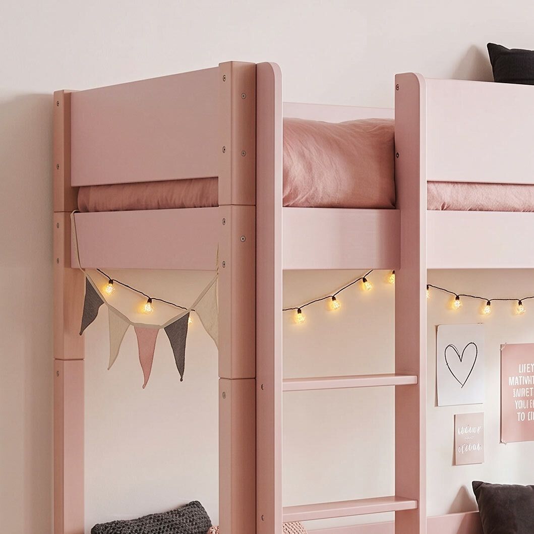 Midi-Hochbett Kids Town Color Buche teilmassiv mit Lattenrost