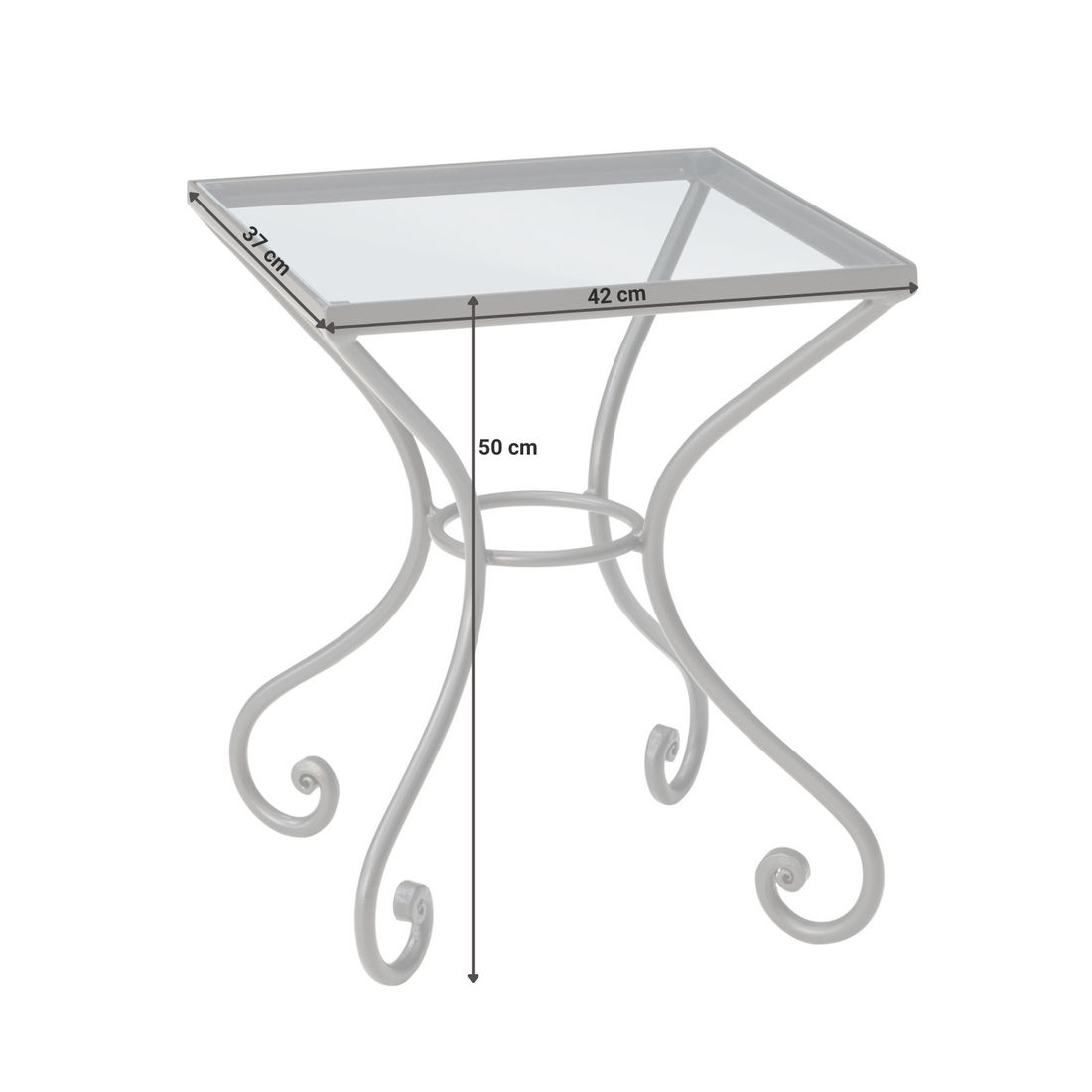 Bett-Beistelltisch Petit Paris Metall H 50cm