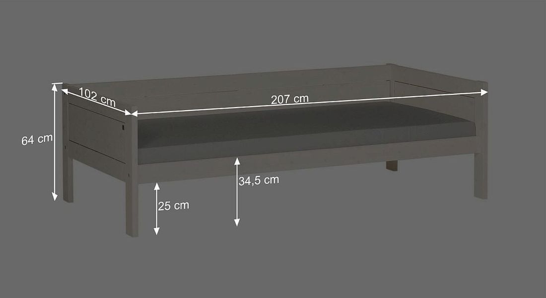 LIFETIME Sofabett Original Kiefer Massivholz mit Lattenrost
