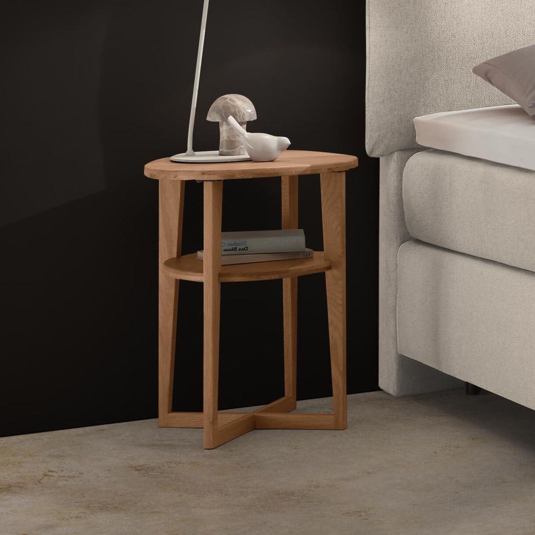 Bett-Beistelltisch Soren Eiche Massivholz