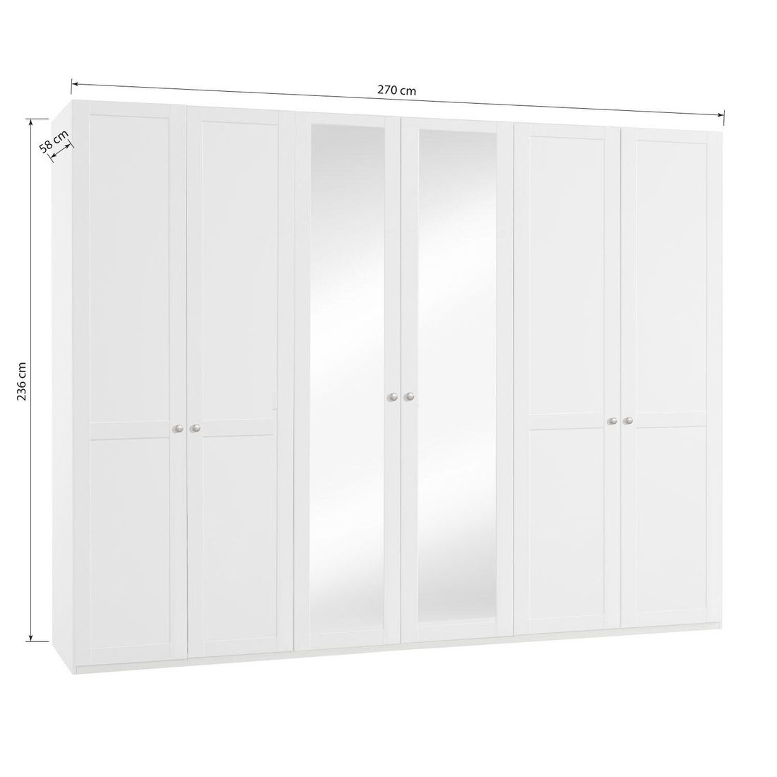 Drehtüren-Kleiderschrank Alvito mit Spiegel