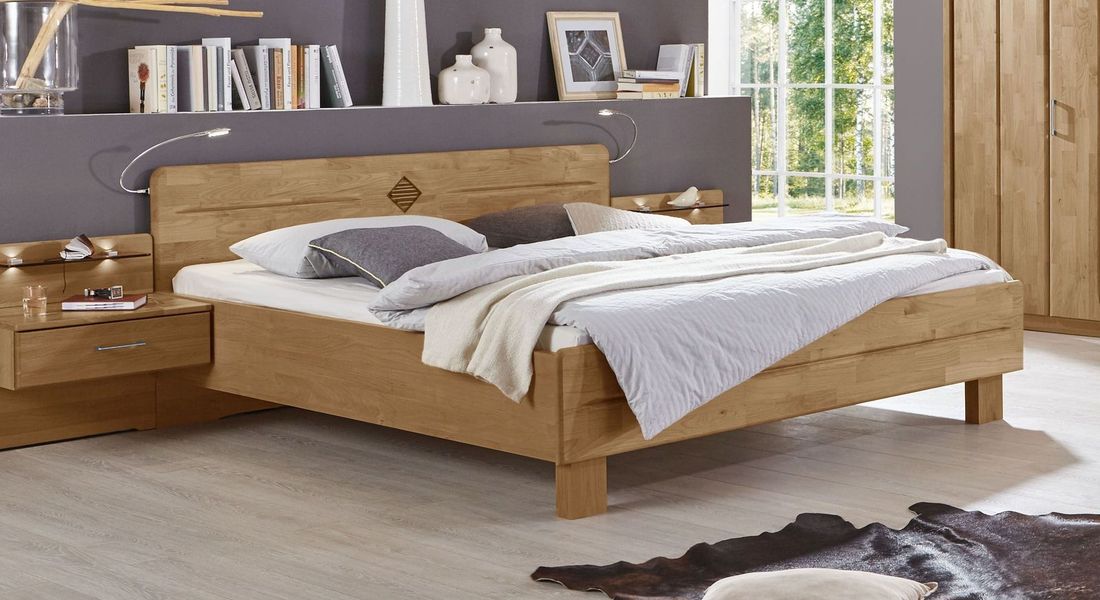 Bett Aliano Komfort Erle teilmassiv