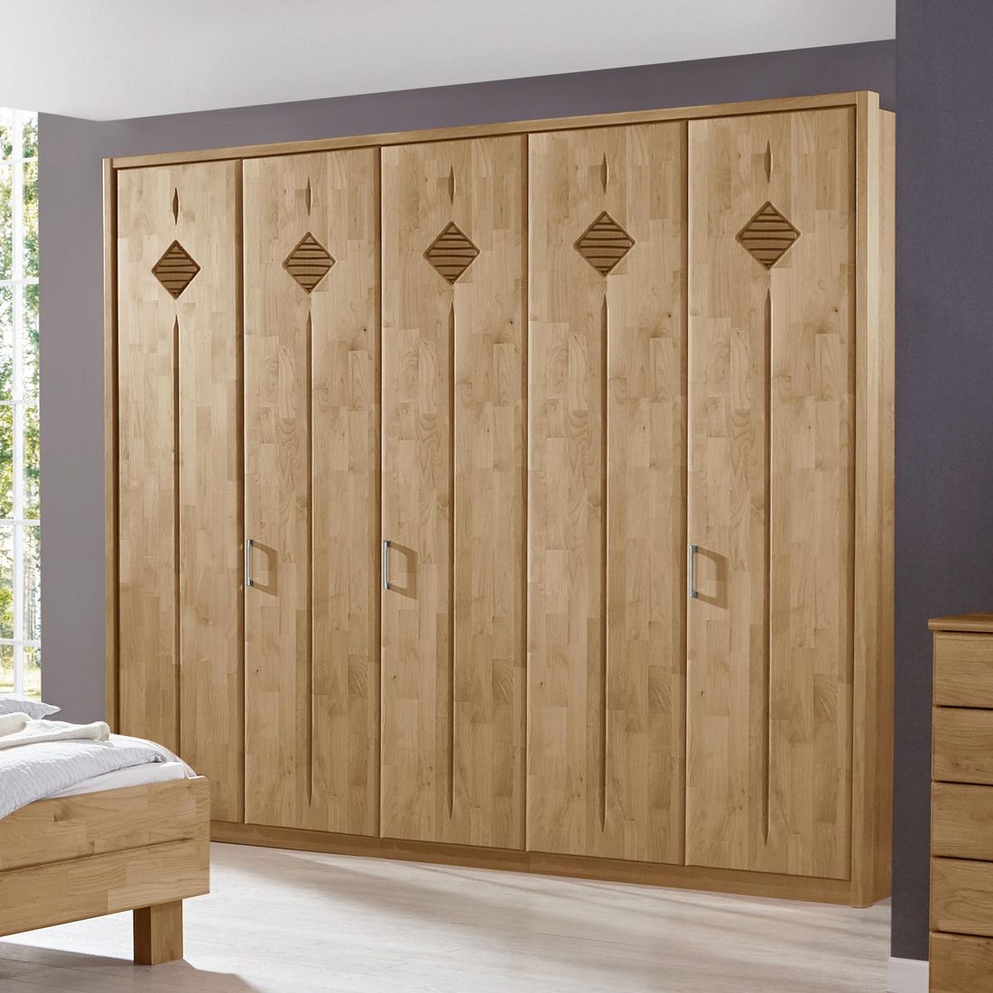 Drehtüren-Kleiderschrank Aliano Erle teilmassiv H 216cm