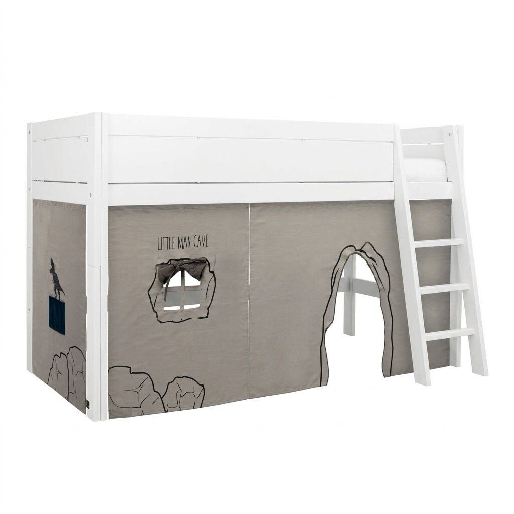 LIFETIME Midi-Hochbett Dino Kiefer Massivholz mit Lattenrost
