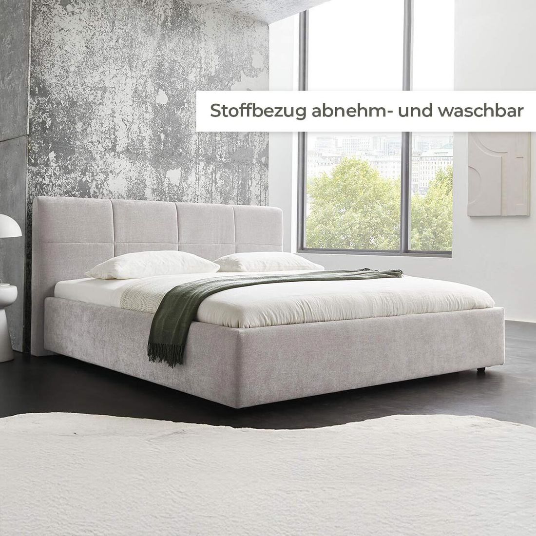 HOMELIV. Polsterbett SwitchIT Chester Webstoff mit Bettkasten und Lattenrost