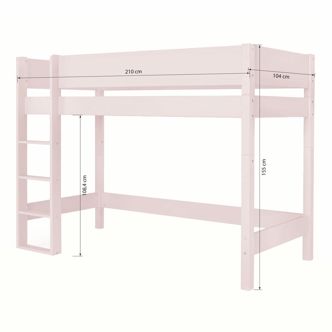 Midi-Hochbett Kids Town Color Buche teilmassiv mit Lattenrost