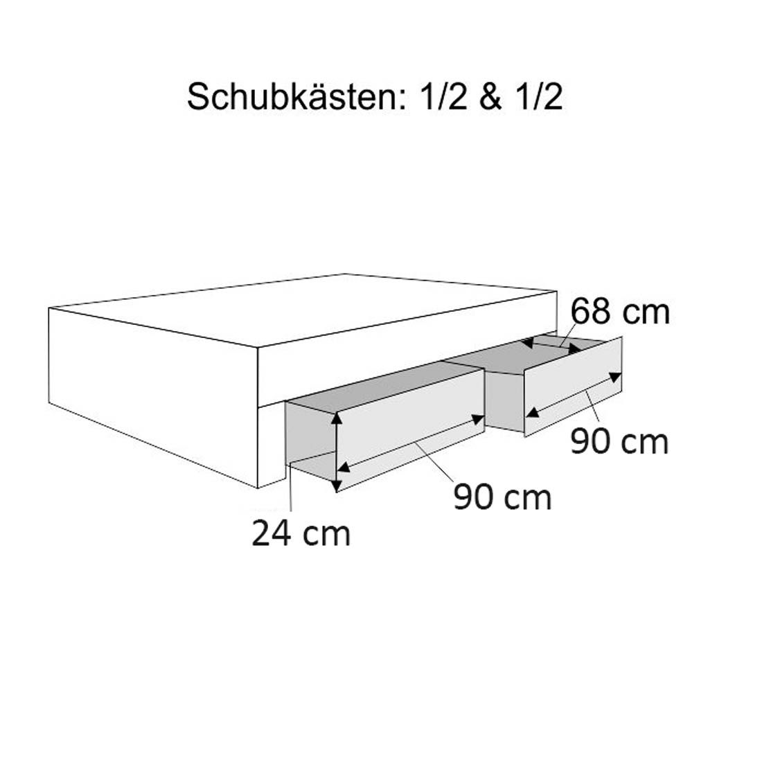 Doppelbett Andalucia Komfort Kernbuche Massivholz mit Schubkasten
