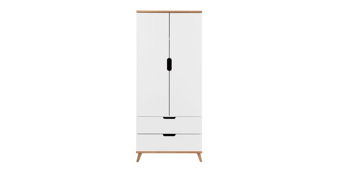 Drehtüren-Kleiderschrank Kids Nordic mit Schubladen
