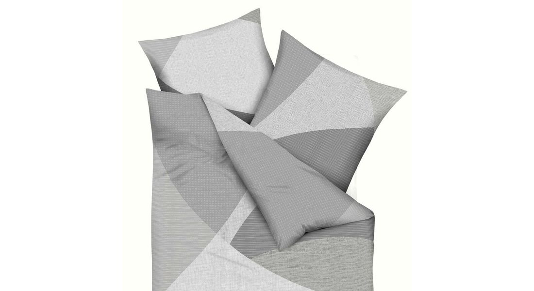 Mako-Satin-Bettwäsche Grafika Grau