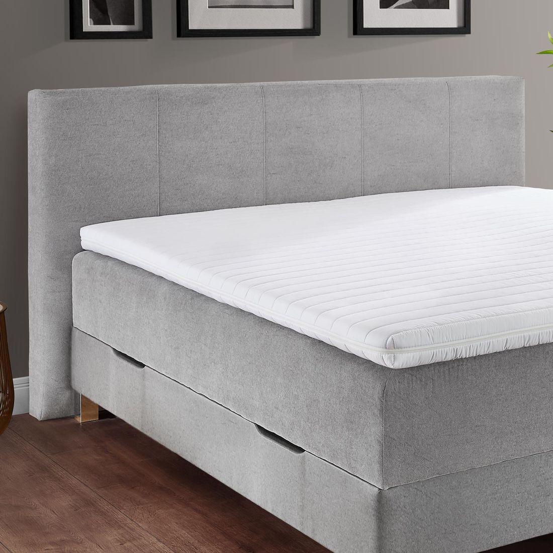 Boxspringbett Kenan Webstoff mit Bettkasten