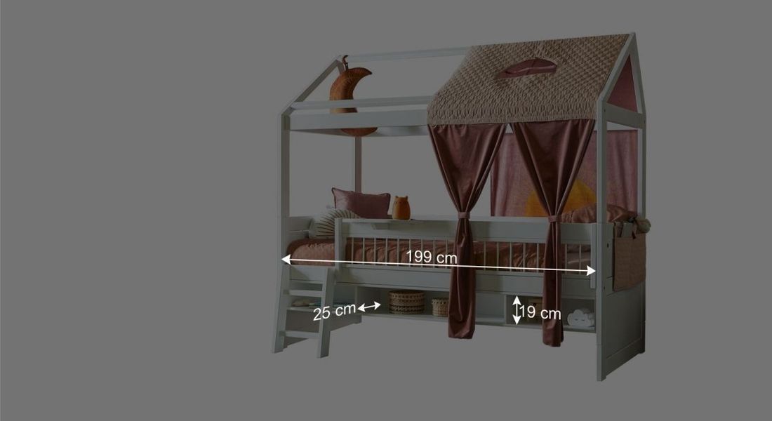 LIFETIME Hausbett Sunset Dreams Kiefer Massivholz mit Lattenrost und Schubkasten