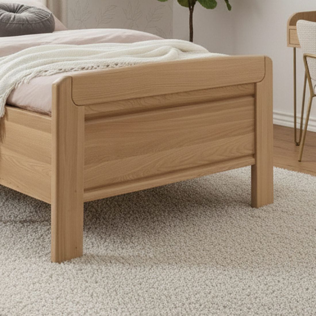 Einzelbett Elfun Komfort Eiche teilmassiv