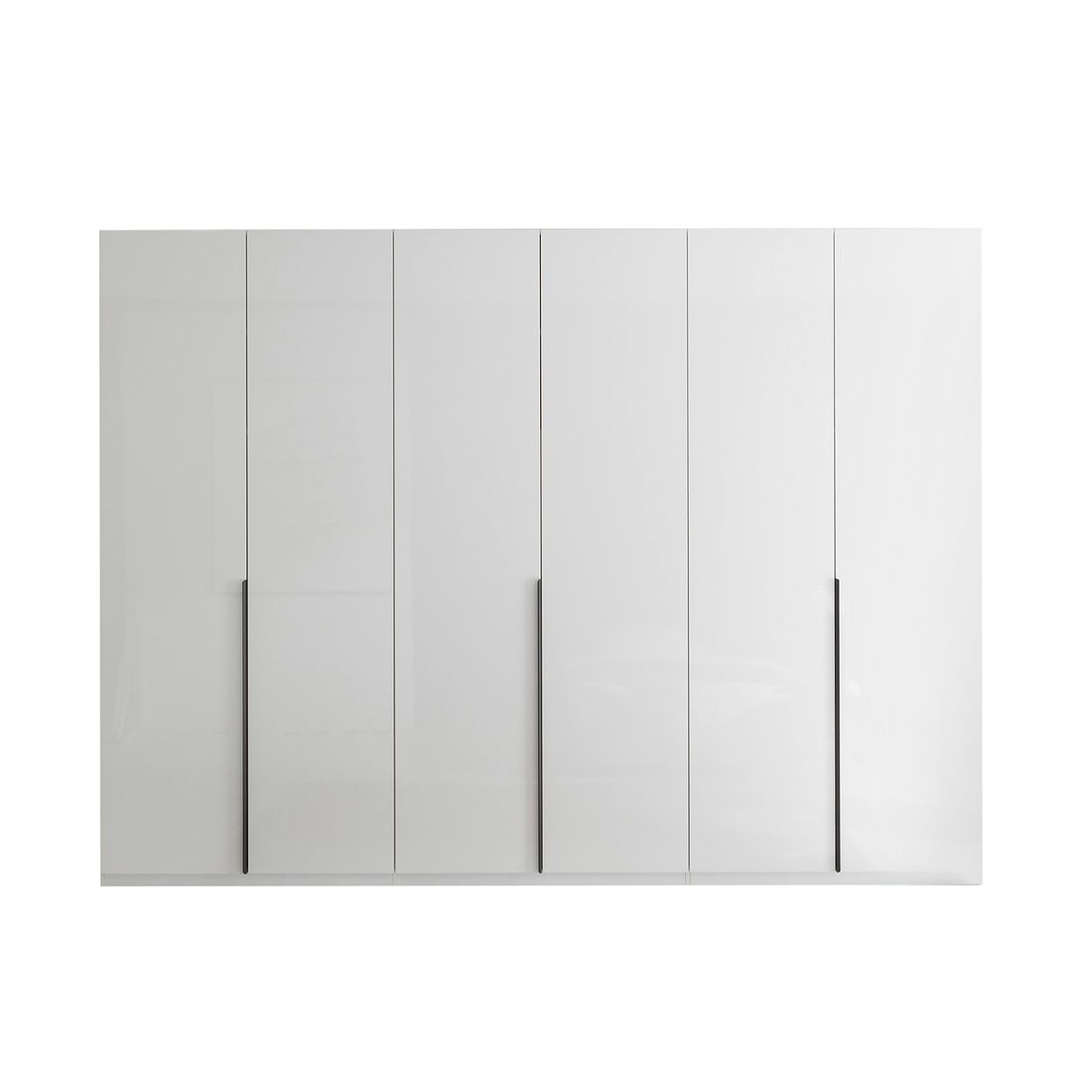 Drehtüren-Kleiderschrank Torvian 302x225cm mit Innenausstattung Weiß Hochglanz