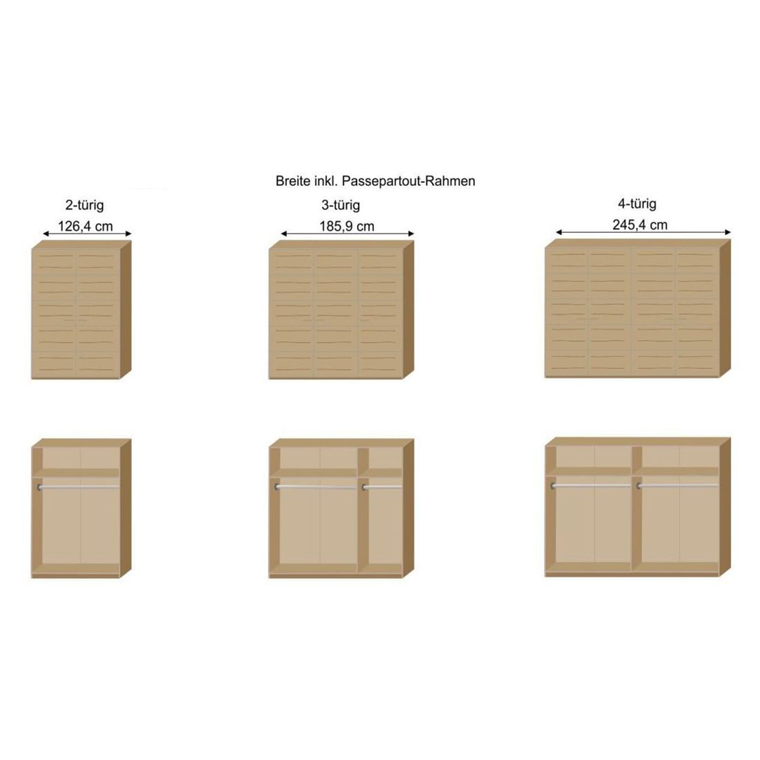 Drehtüren-Kleiderschrank Kärnten Wildeiche Massivholz