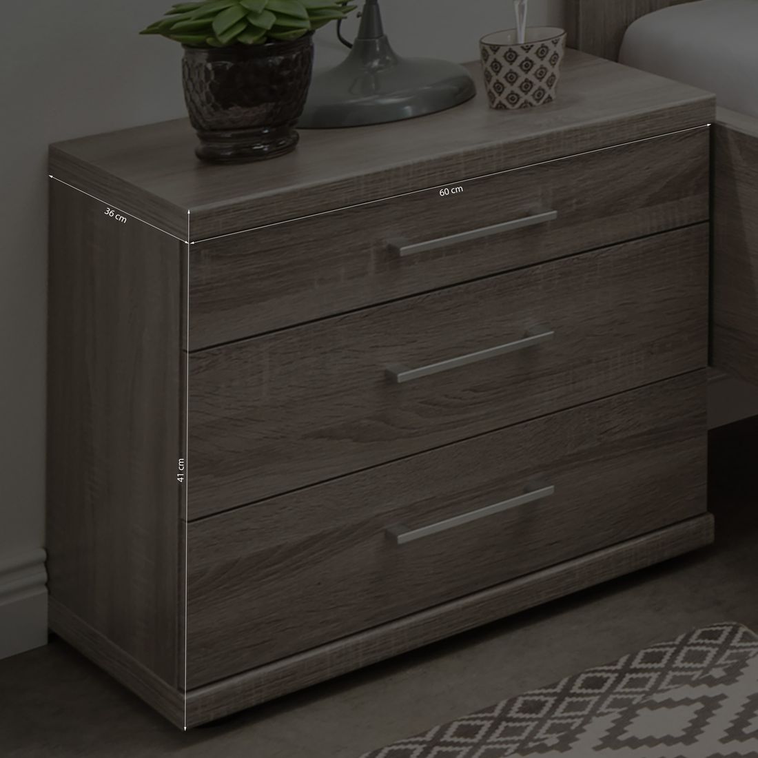 Nachttisch Troia Eiche Dekor H 41cm