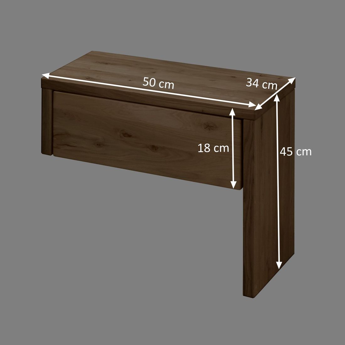 Nachttisch Kärnten Wildeiche Massivholz H 43cm