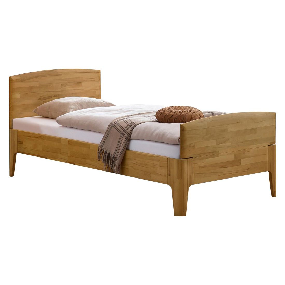 Einzelbett Brunon Komfort Kernbuche Massivholz