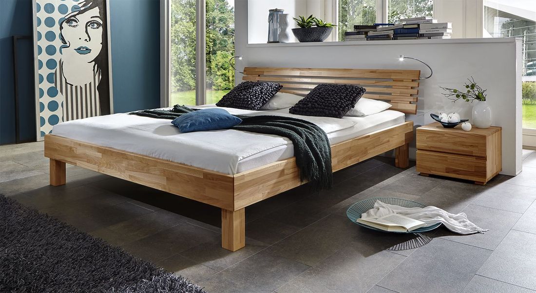 Bett Livenza Kernbuche Massivholz