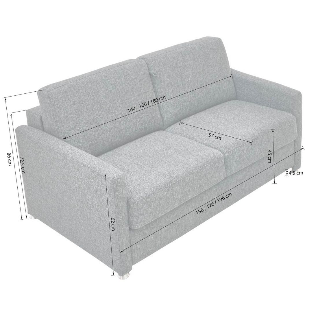 Schlafsofa Tullia Webstoff/Velours mit Lattenrost