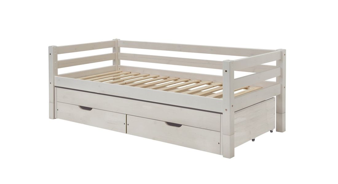 Ausziehbett Kids Paradise Kiefer Massivholz mit Lattenrost und Bettschublade