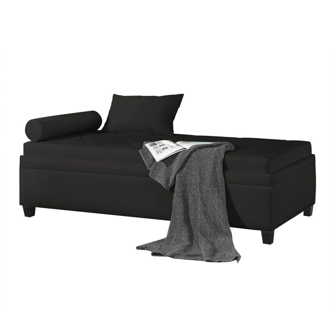 Relaxliege Kamina Microvelours mit Bettkasten