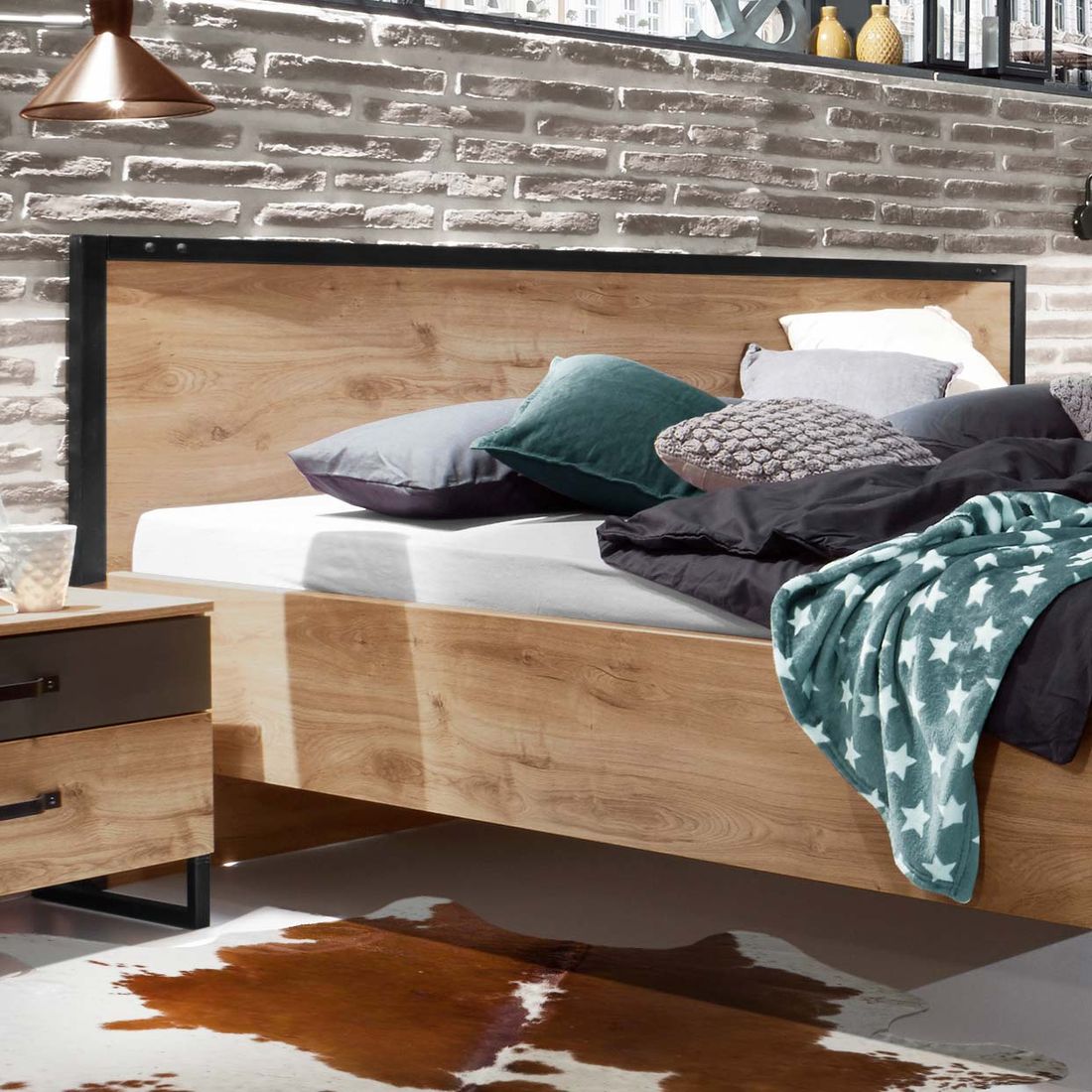 Bett Lakewood Komfort Eiche Dekor